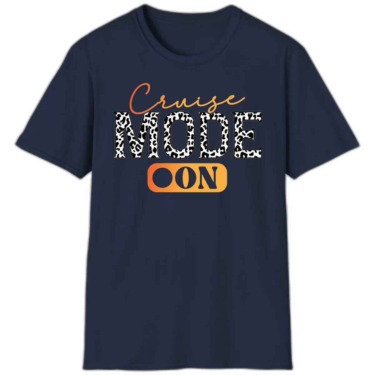 Cruise Mode Leopard Print T-Shirt in Navy