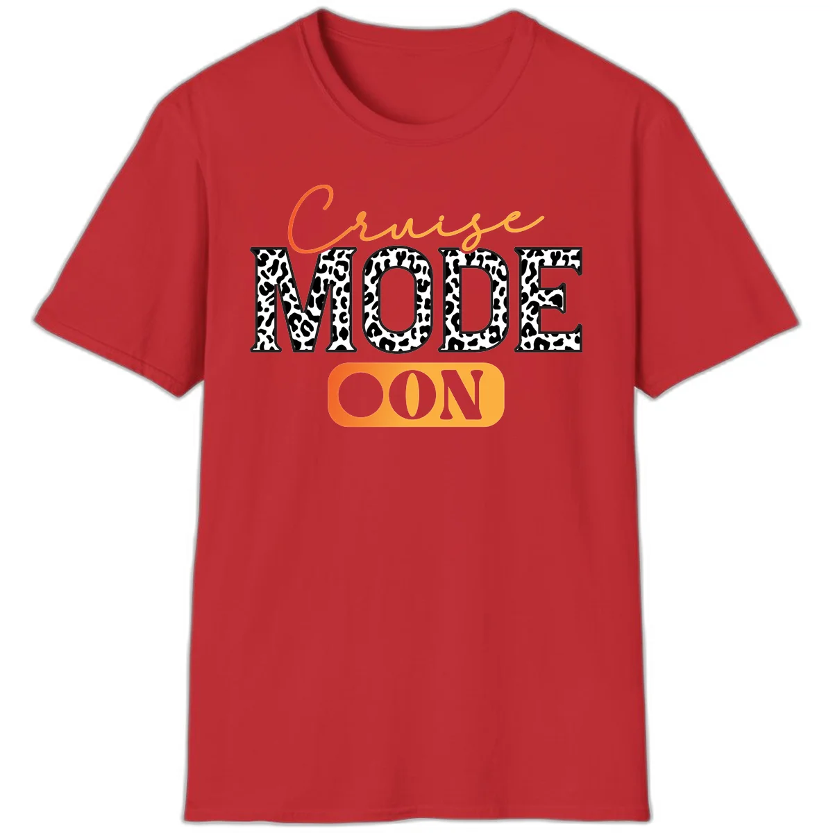 Cruise Mode Leopard Print T-Shirt in Red