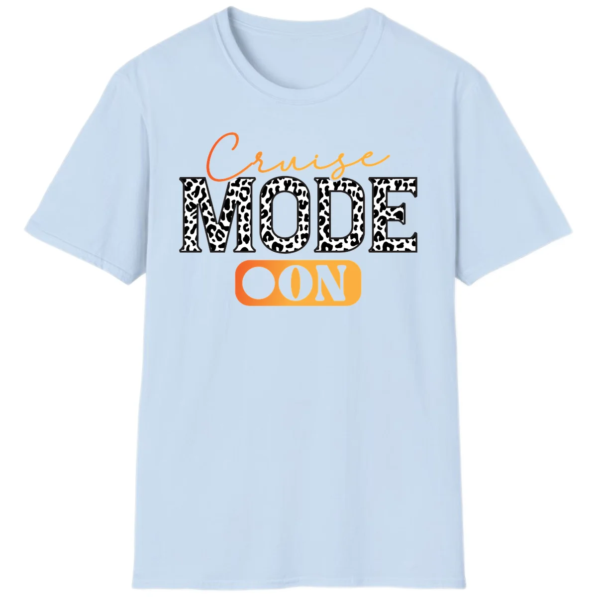 Cruise Mode Leopard Print T-Shirt in Light Blue