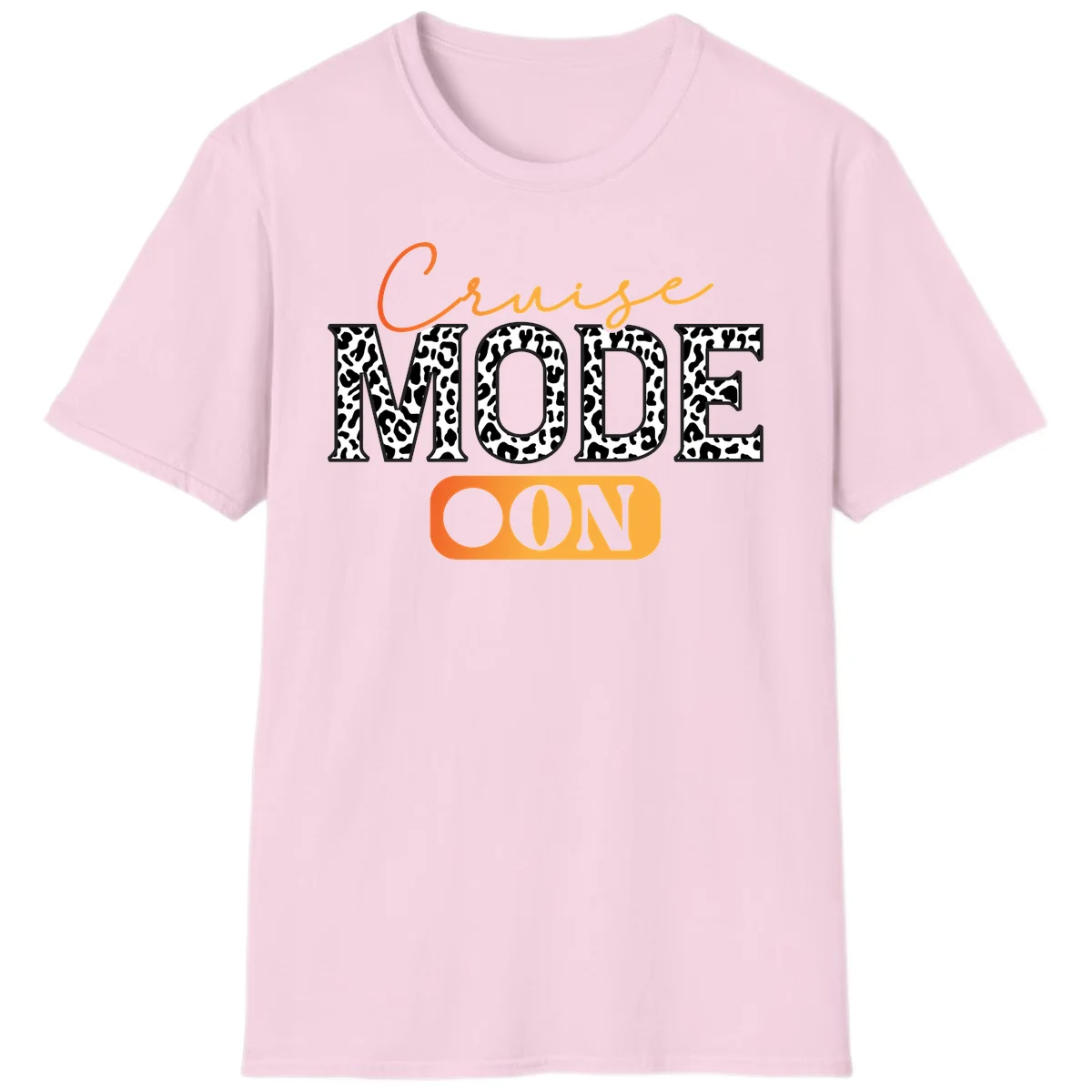 Cruise Mode Leopard Print T-Shirt in Light Pink
