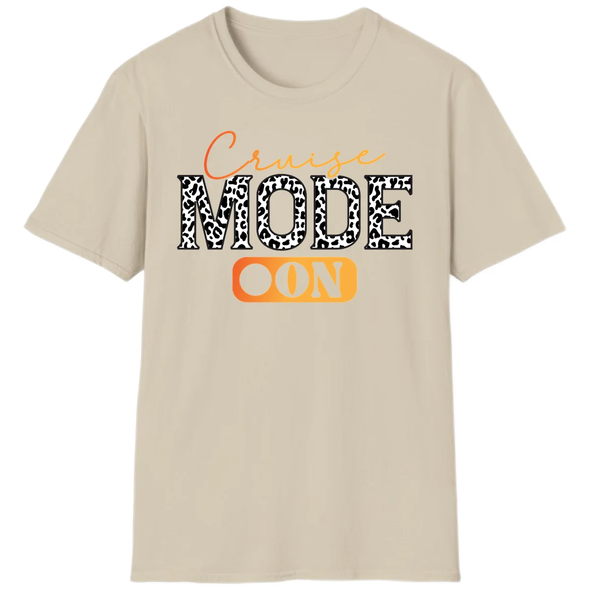 Cruise Mode Leopard Print T-Shirt in Sand
