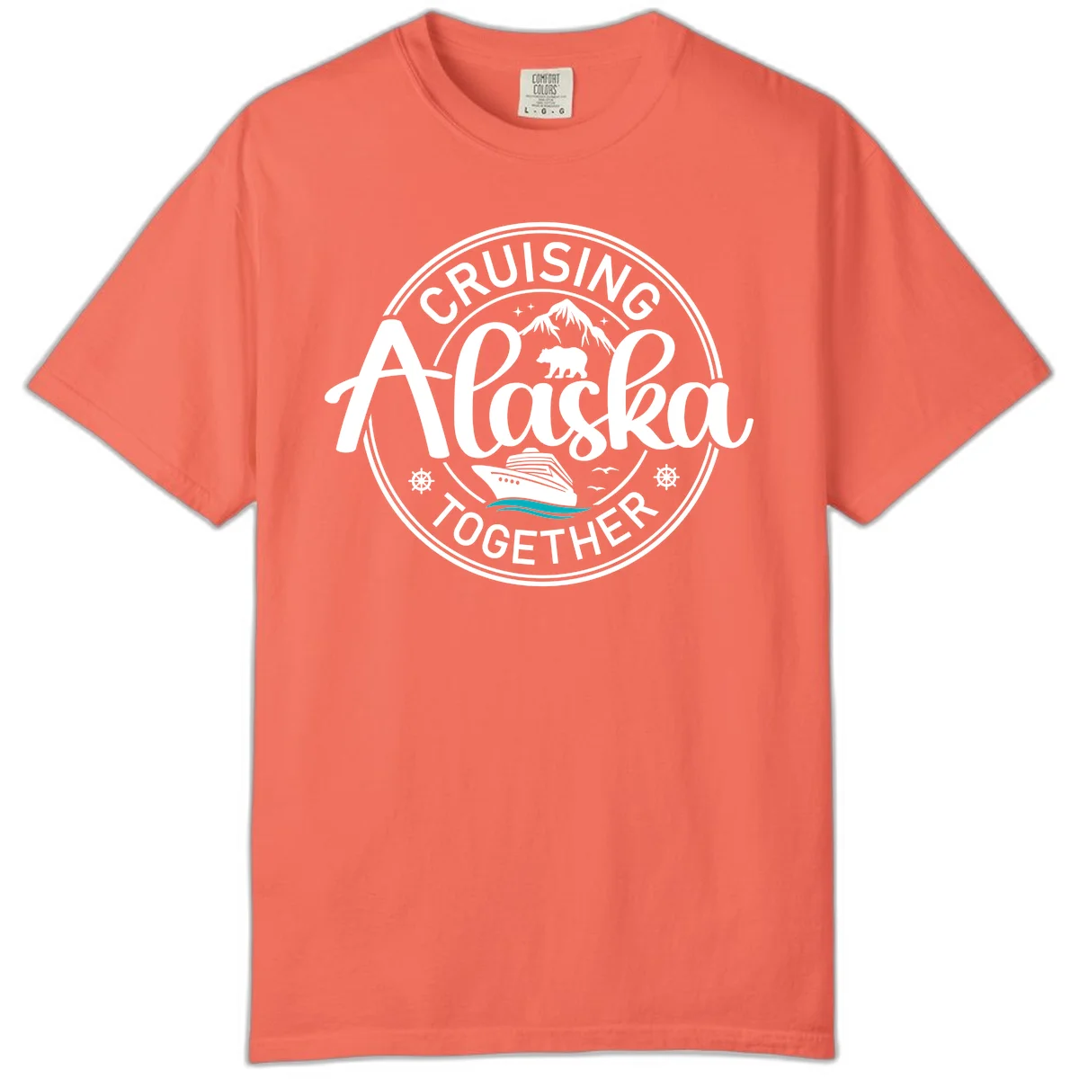 Cruising Alaska Together Comfort Color in Bright Salmon