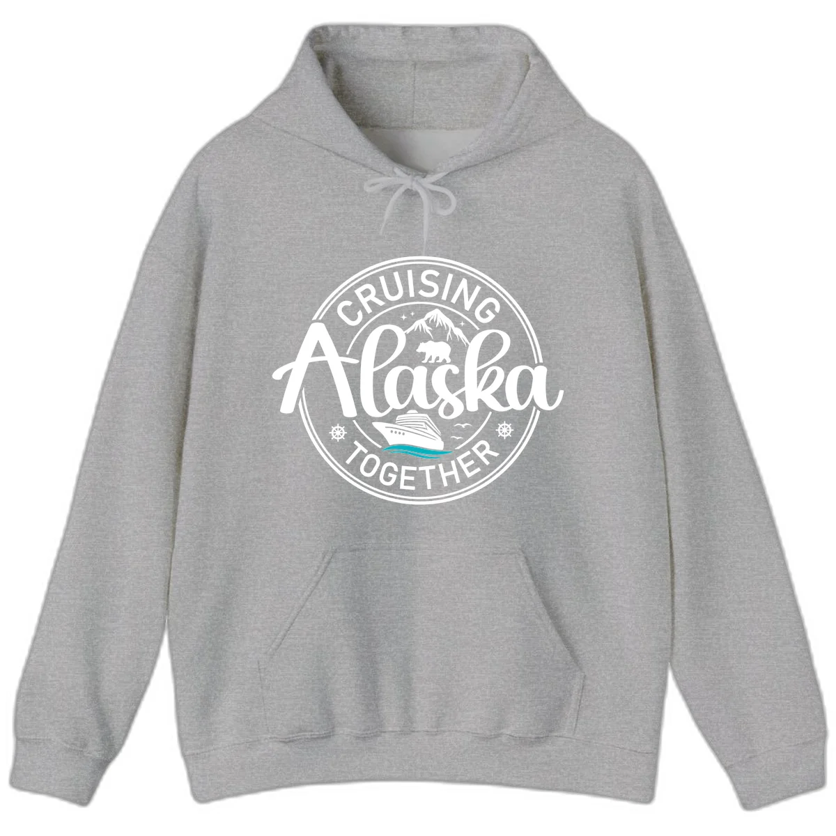 Cruising Alaska Together Hoodie in Sport Grey