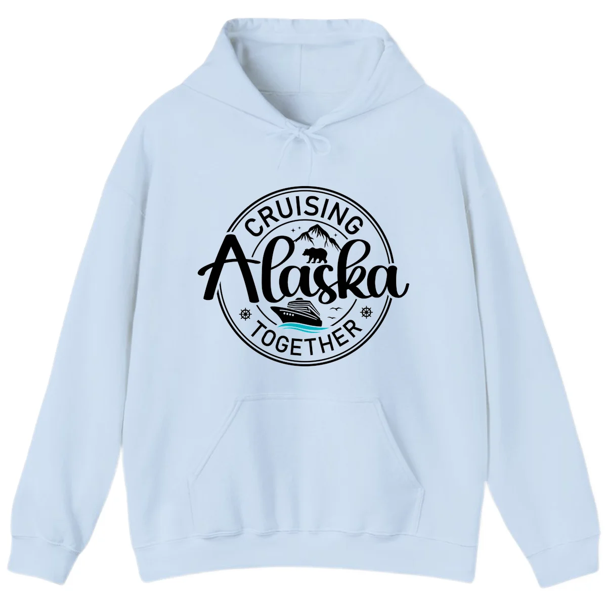Cruising Alaska Together Hoodie in Light Blue