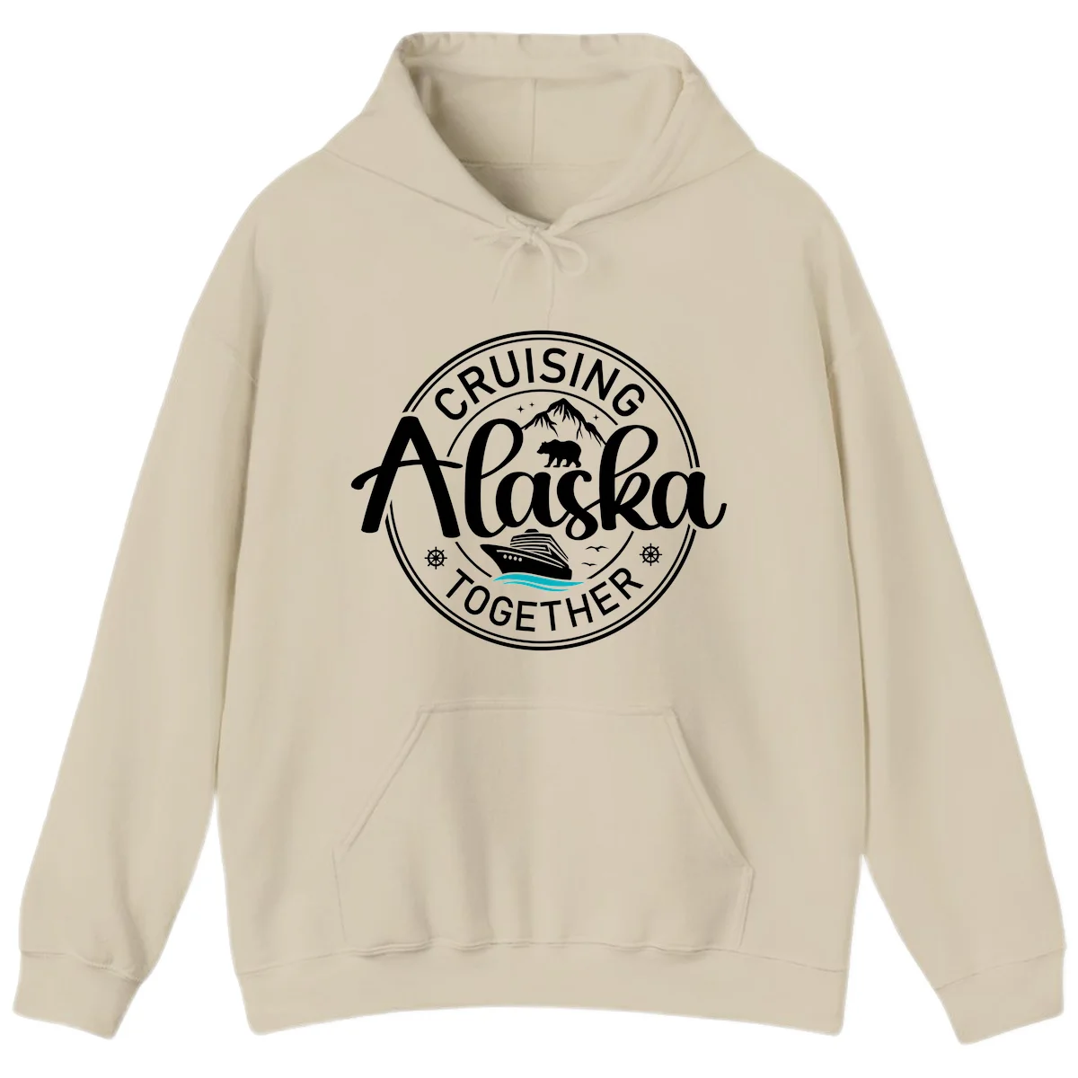 Cruising Alaska Together Hoodie in Sand