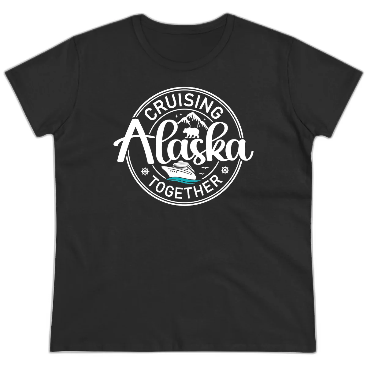 Cruising Alaska Together Ladies Tee in Black