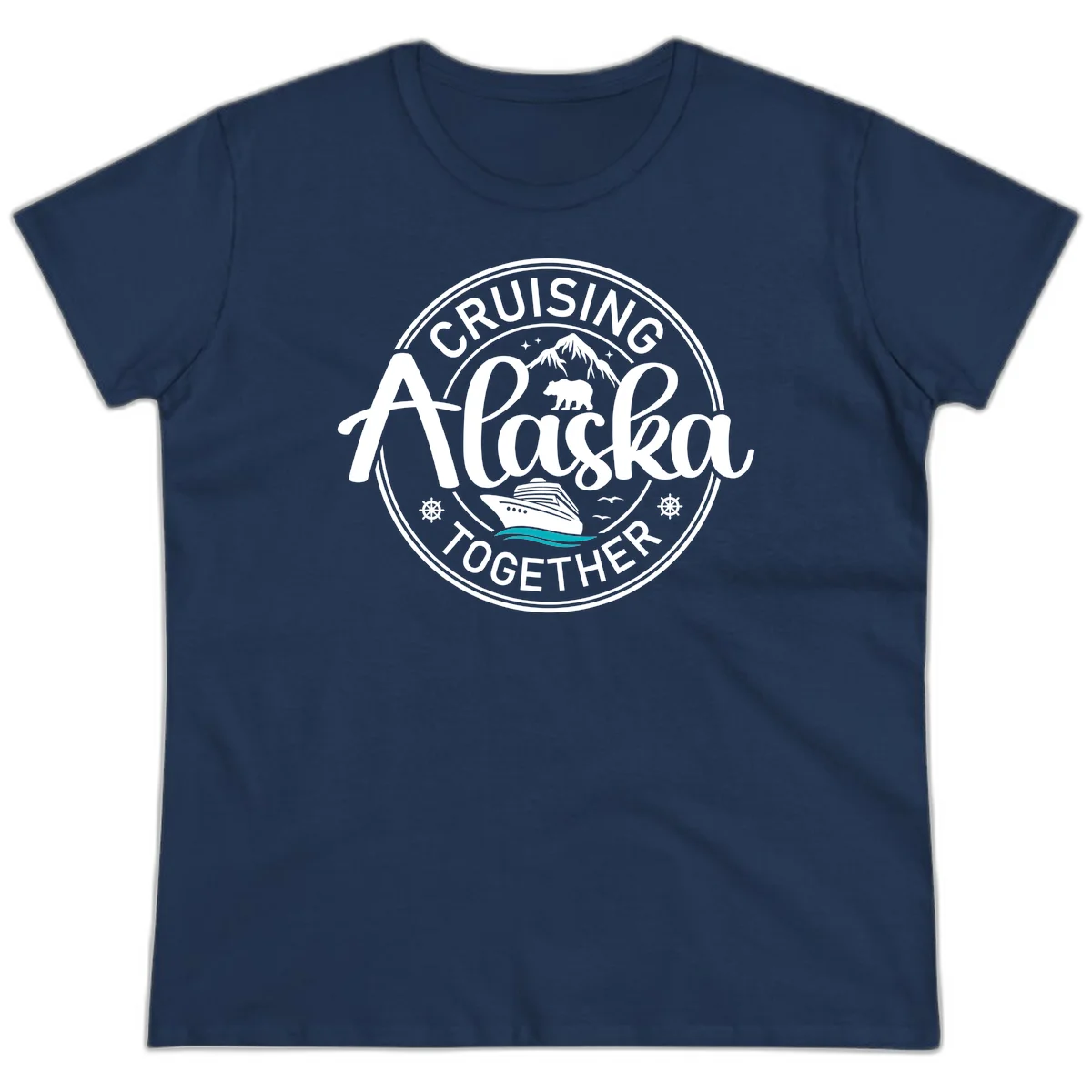 Cruising Alaska Together Ladies Tee in Navy