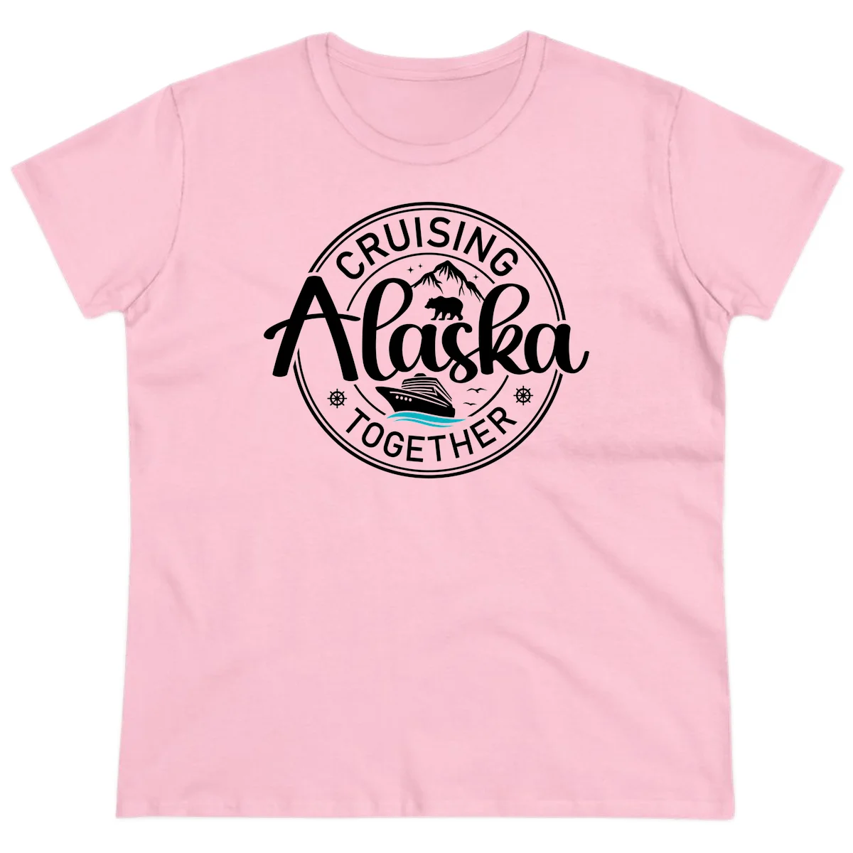 Cruising Alaska Together Ladies Tee in Light Pink