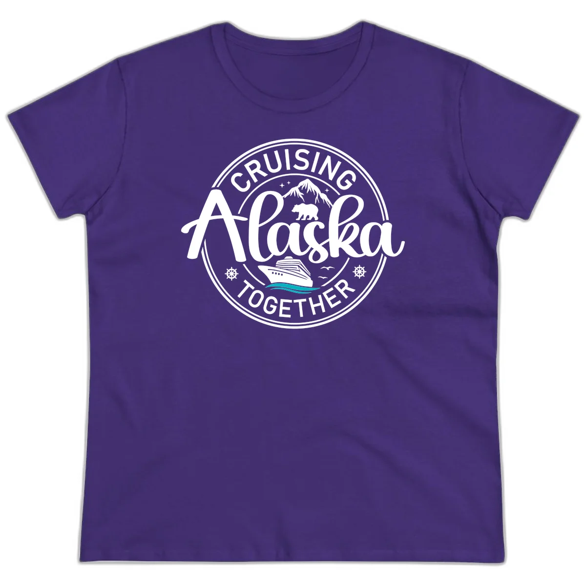 Cruising Alaska Together Ladies Tee in Purple