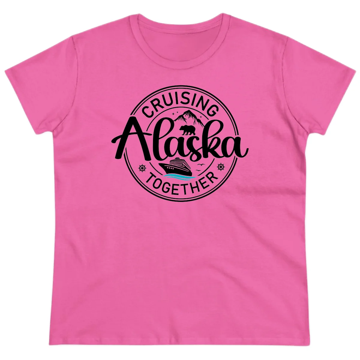 Cruising Alaska Together Ladies Tee in Azalea