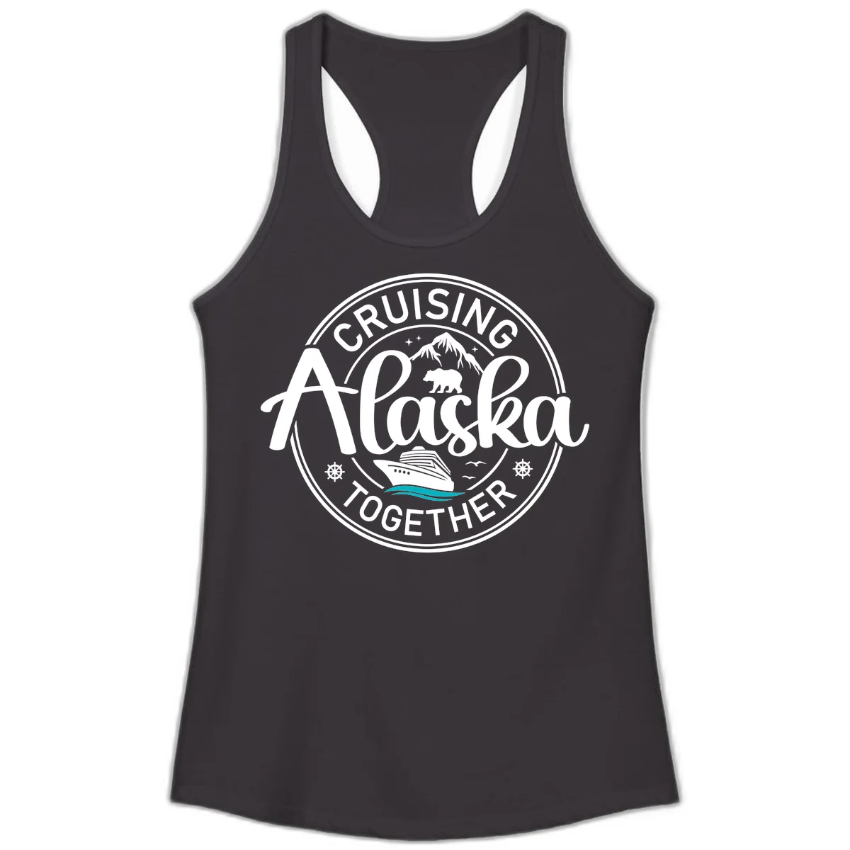 Cruising Alaska Together Ladies Tank in Black