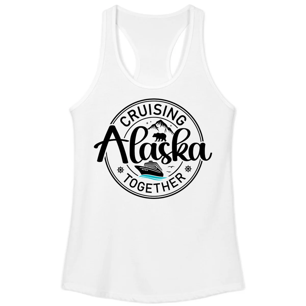 Cruising Alaska Together Ladies Tank in White