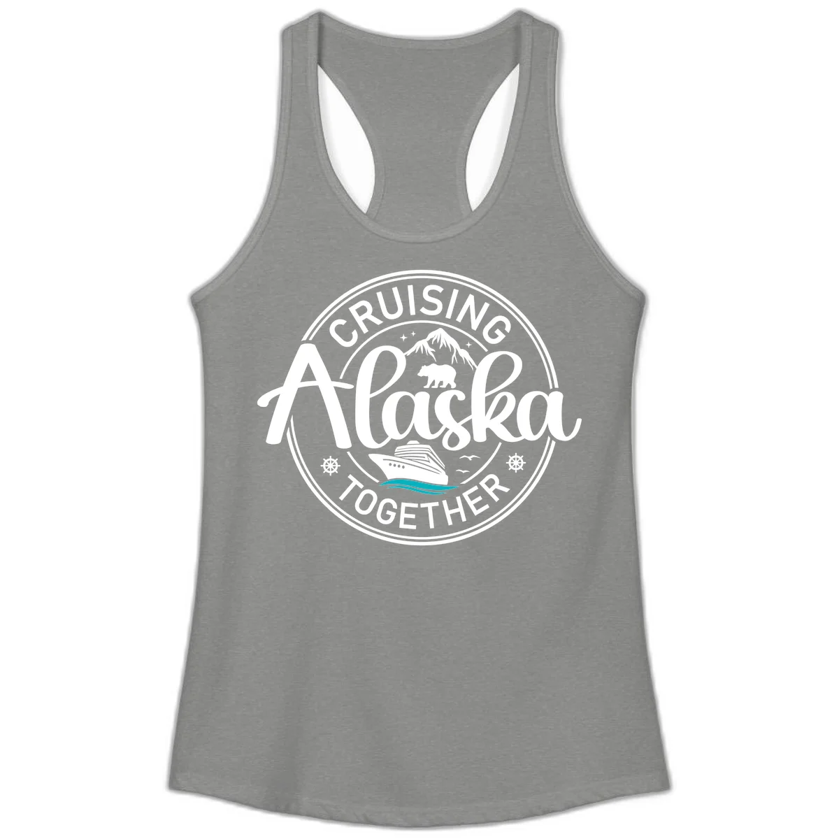 Cruising Alaska Together Ladies Tank in Heather Grey