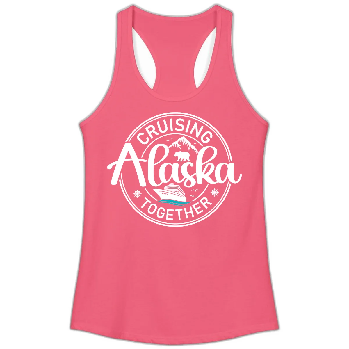 Cruising Alaska Together Ladies Tank in Hot Pink