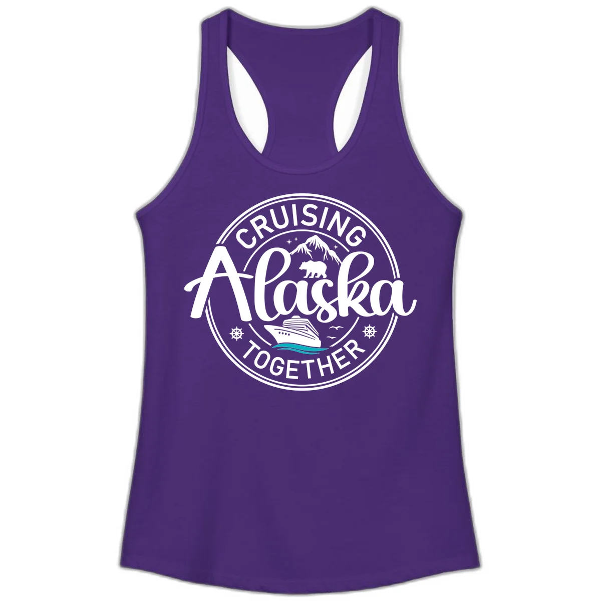 Cruising Alaska Together Ladies Tank in Solid Purple Rush