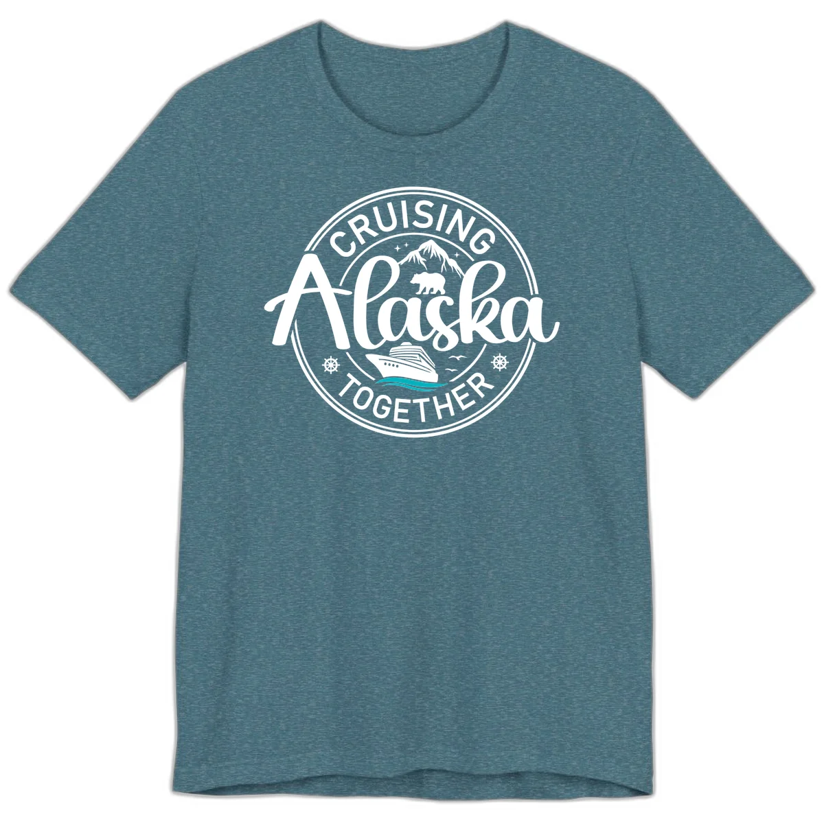 Cruising Alaska Together Premium T-Shirt in Heather Deep Teal