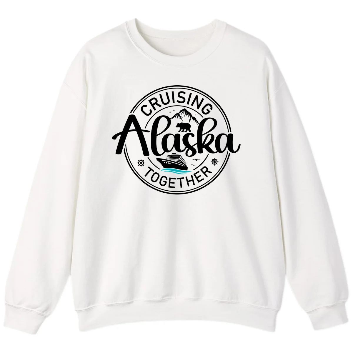 Cruising Alaska Together Sweatshirt in White