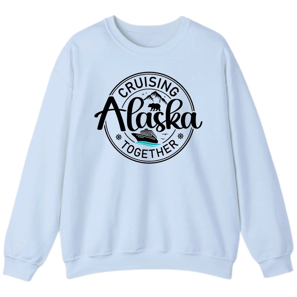 Cruising Alaska Together Sweatshirt in Light Blue