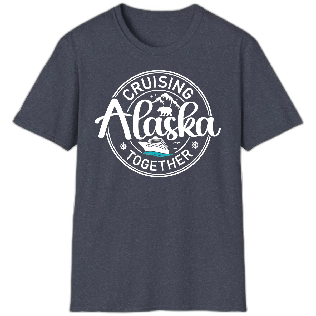 Cruising Alaska Together T-Shirt in Heather Navy