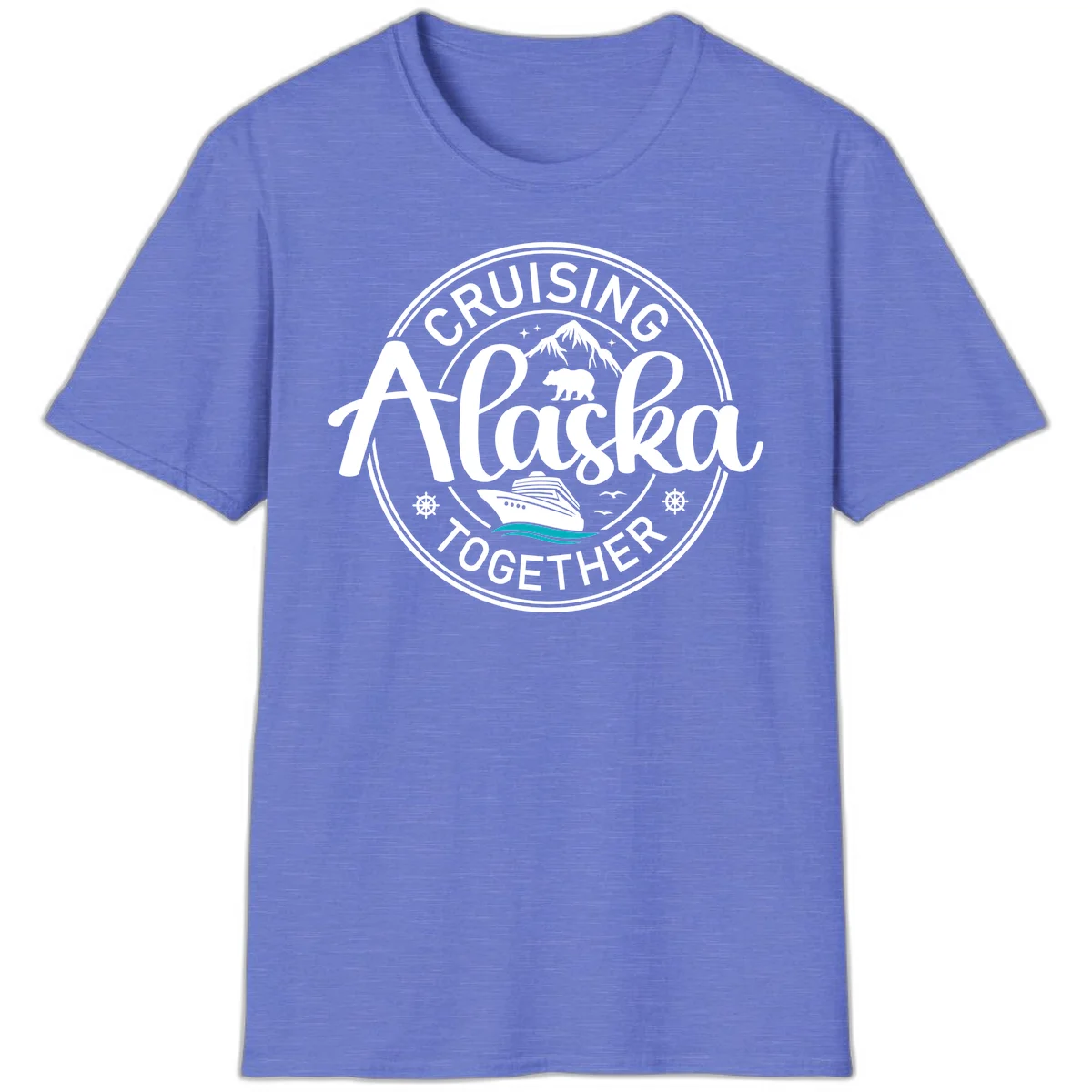 Cruising Alaska Together T-Shirt in Heather Royal