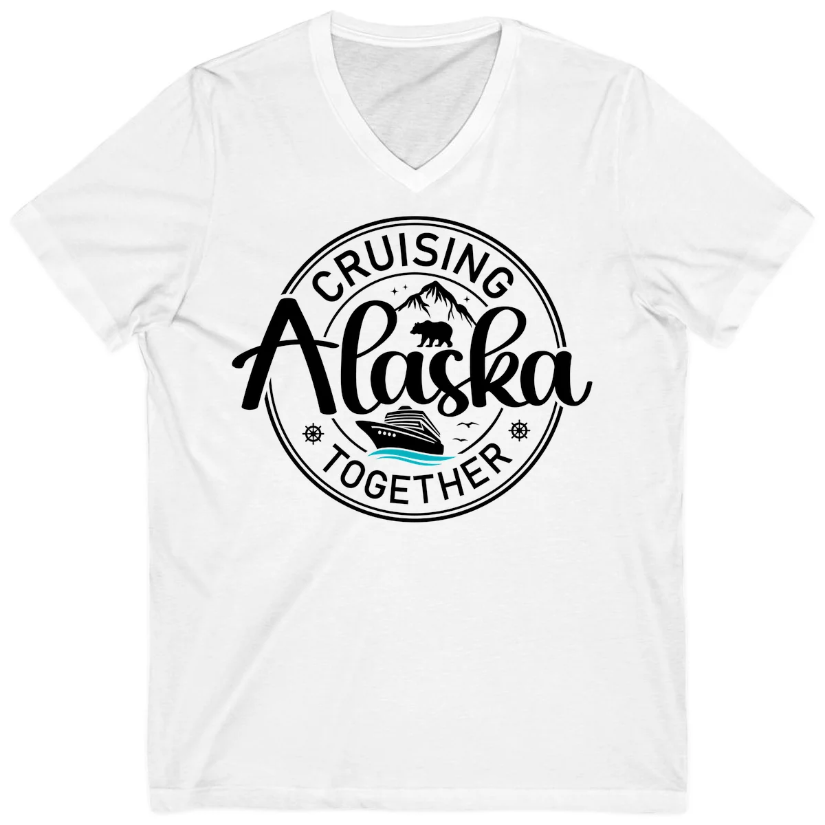 Cruising Alaska Together V-Neck in White