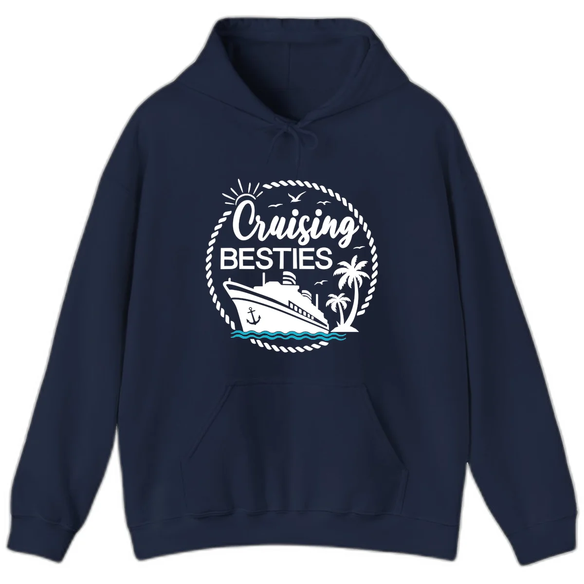 Cruising Besties Hoodie in Navy