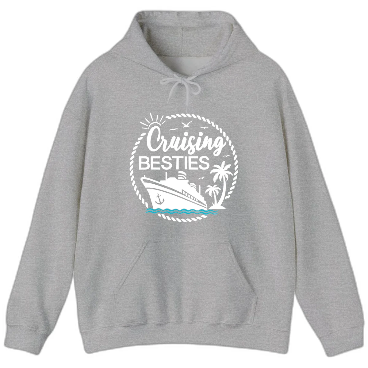 Cruising Besties Hoodie in Sport Grey