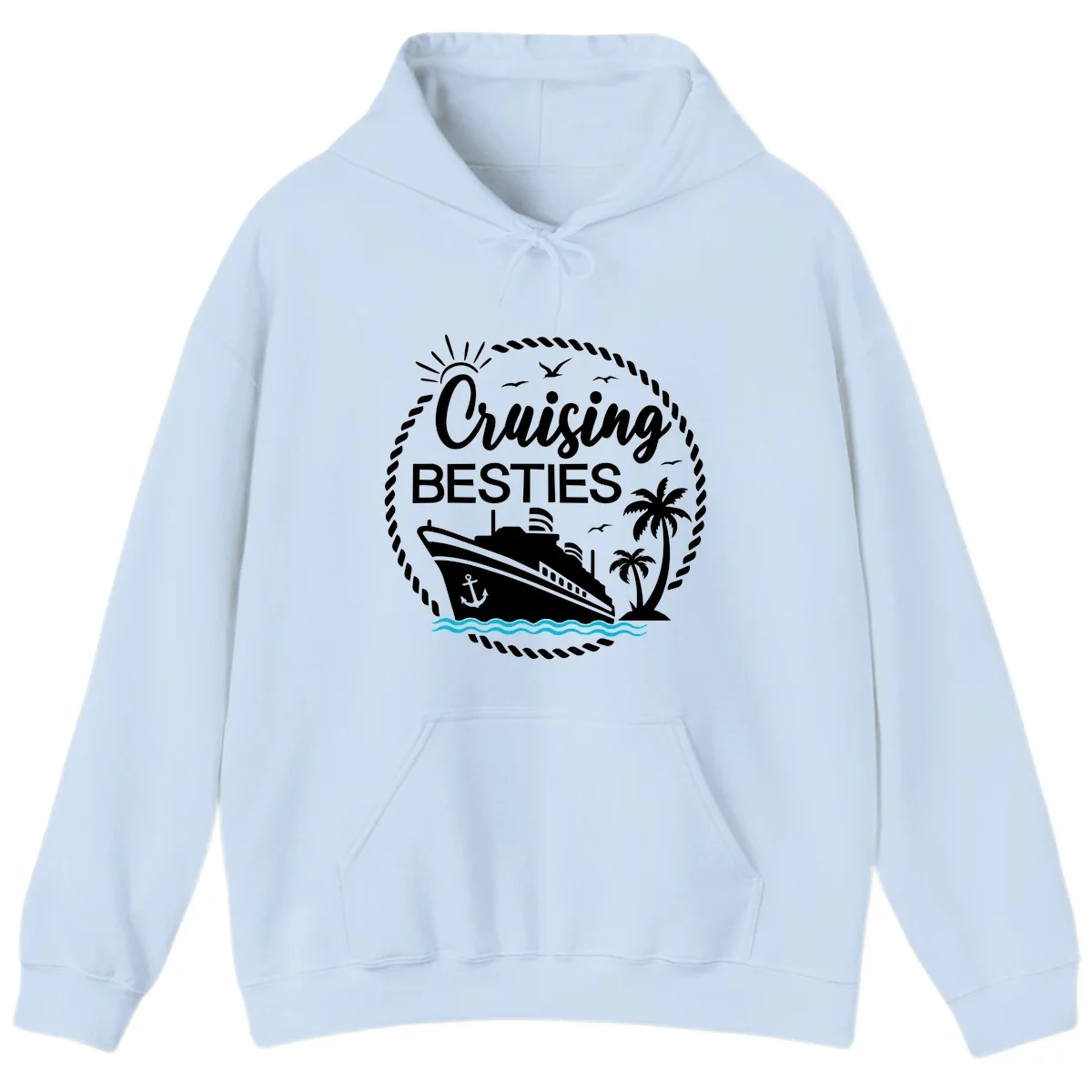 Cruising Besties Hoodie in Light Blue
