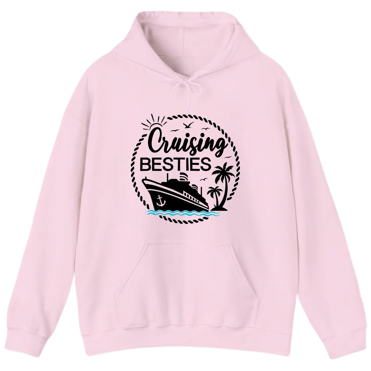 Cruising Besties Hoodie in Light Pink