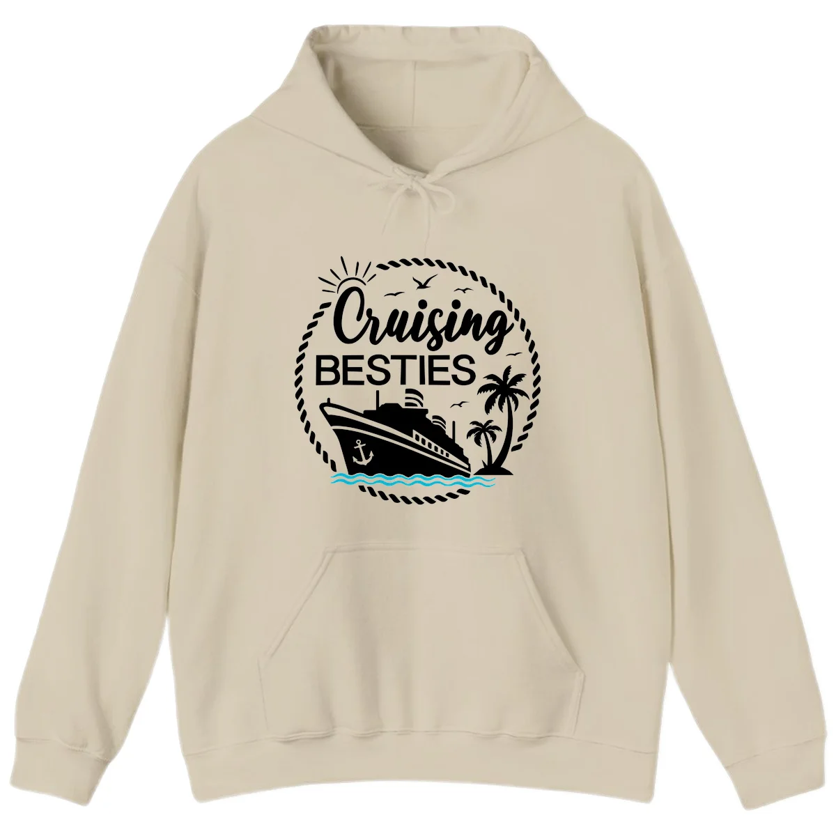 Cruising Besties Hoodie in Sand