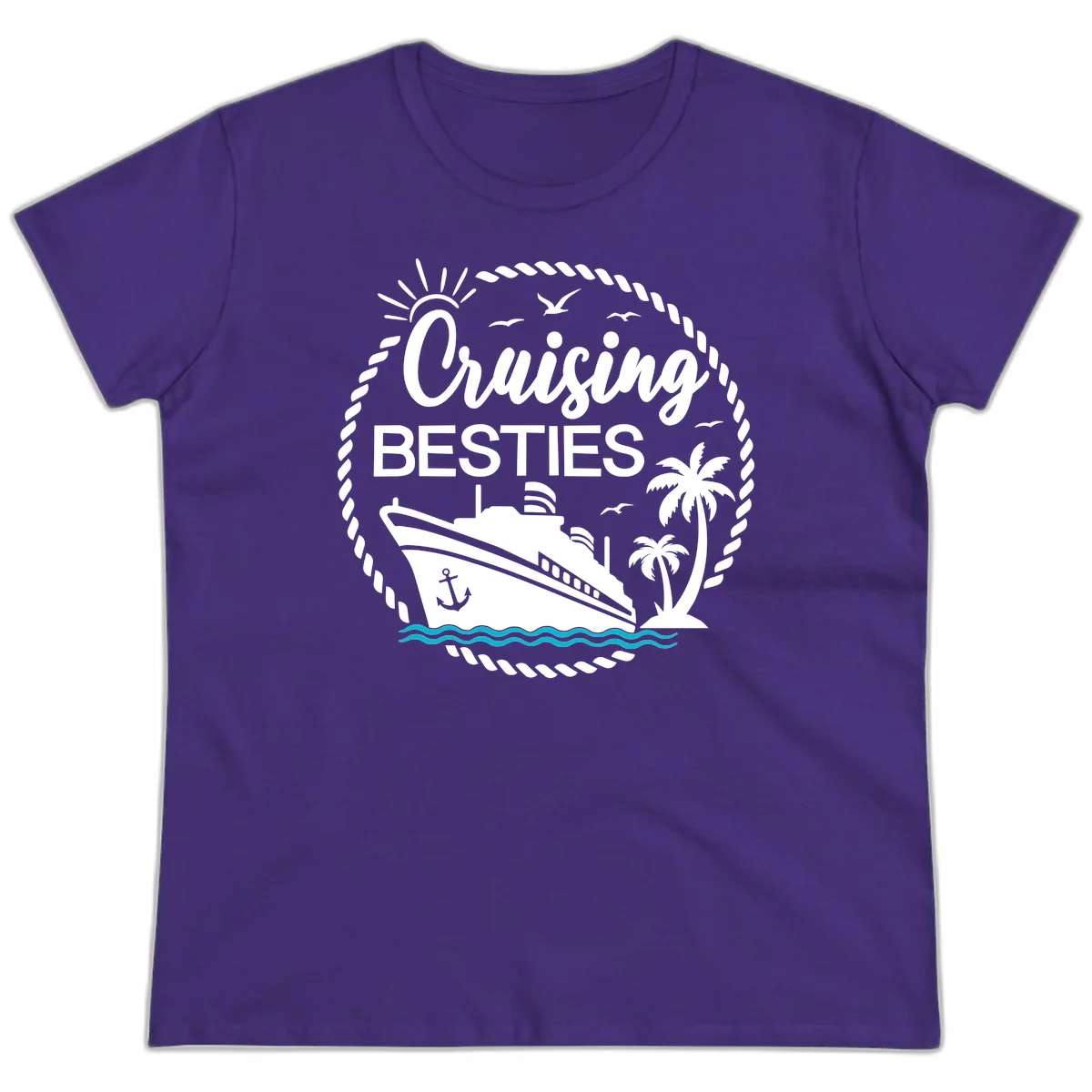 Cruising Besties Ladies Tee in Purple