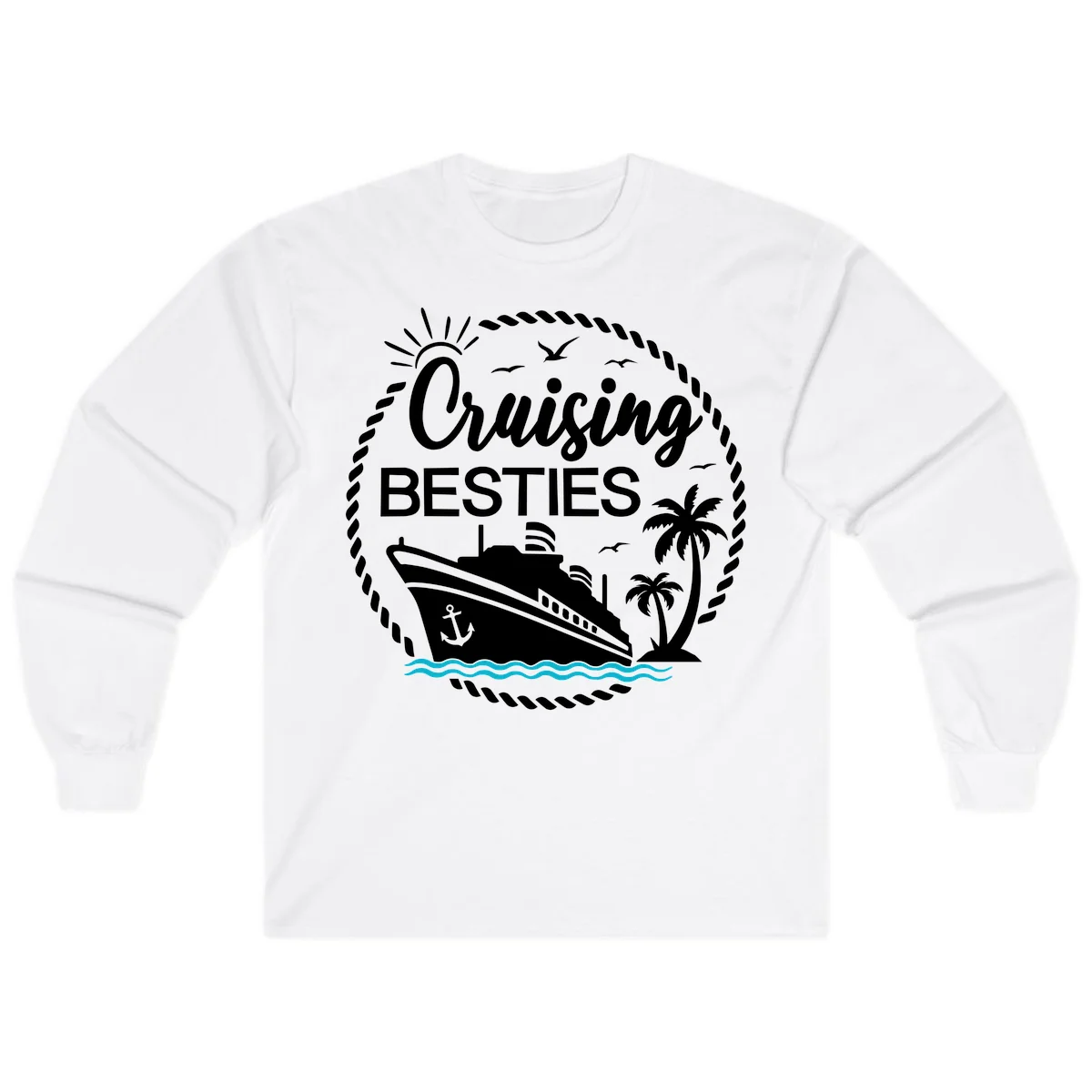 Cruising Besties Long Sleeve in White