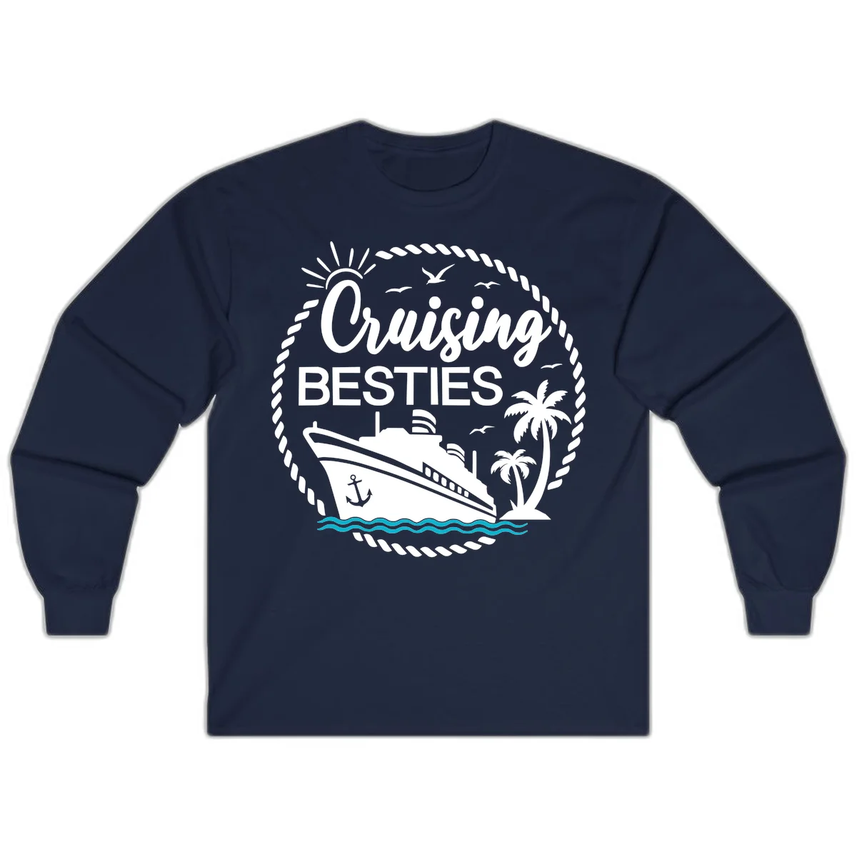 Cruising Besties Long Sleeve in Navy