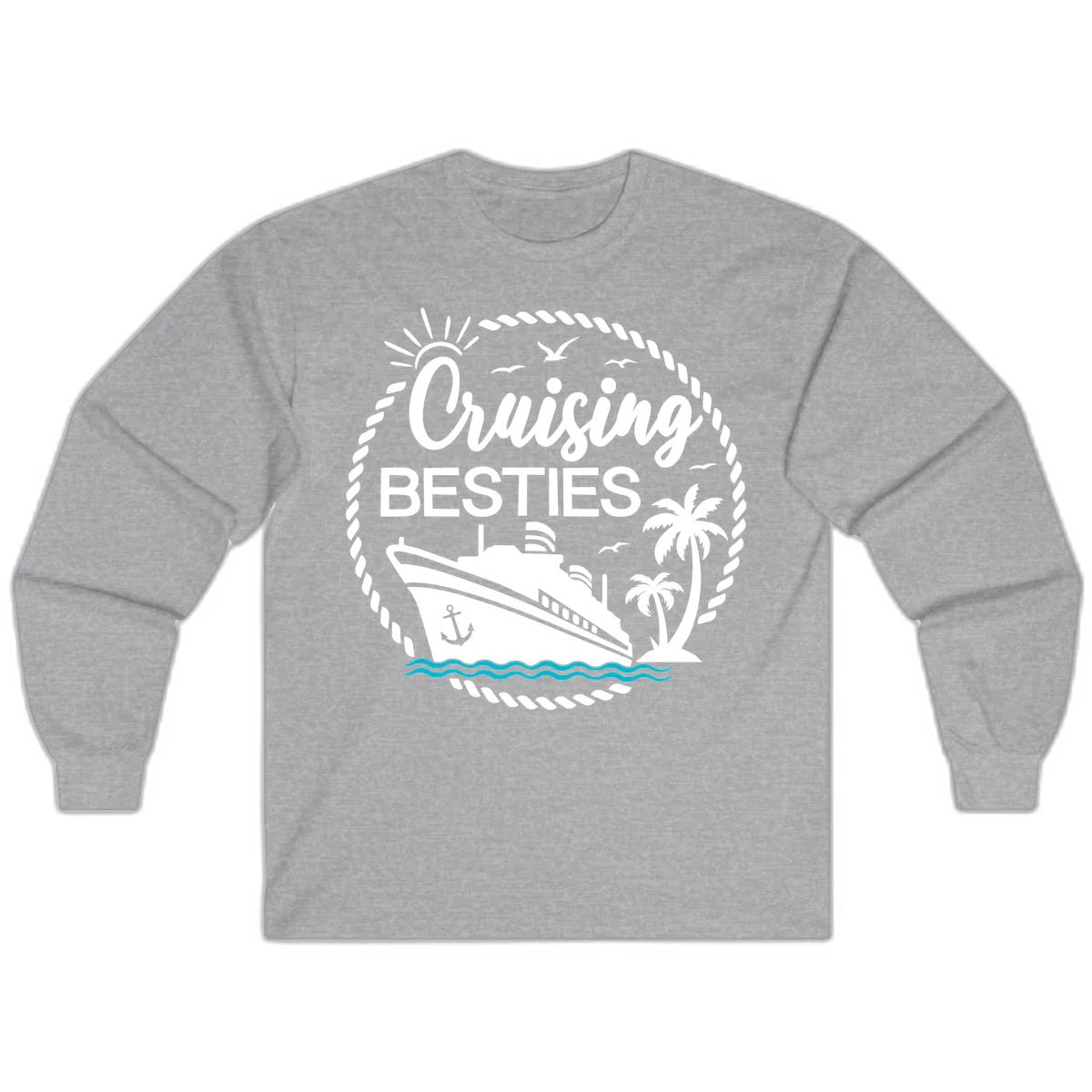 Cruising Besties Long Sleeve in Sport Grey