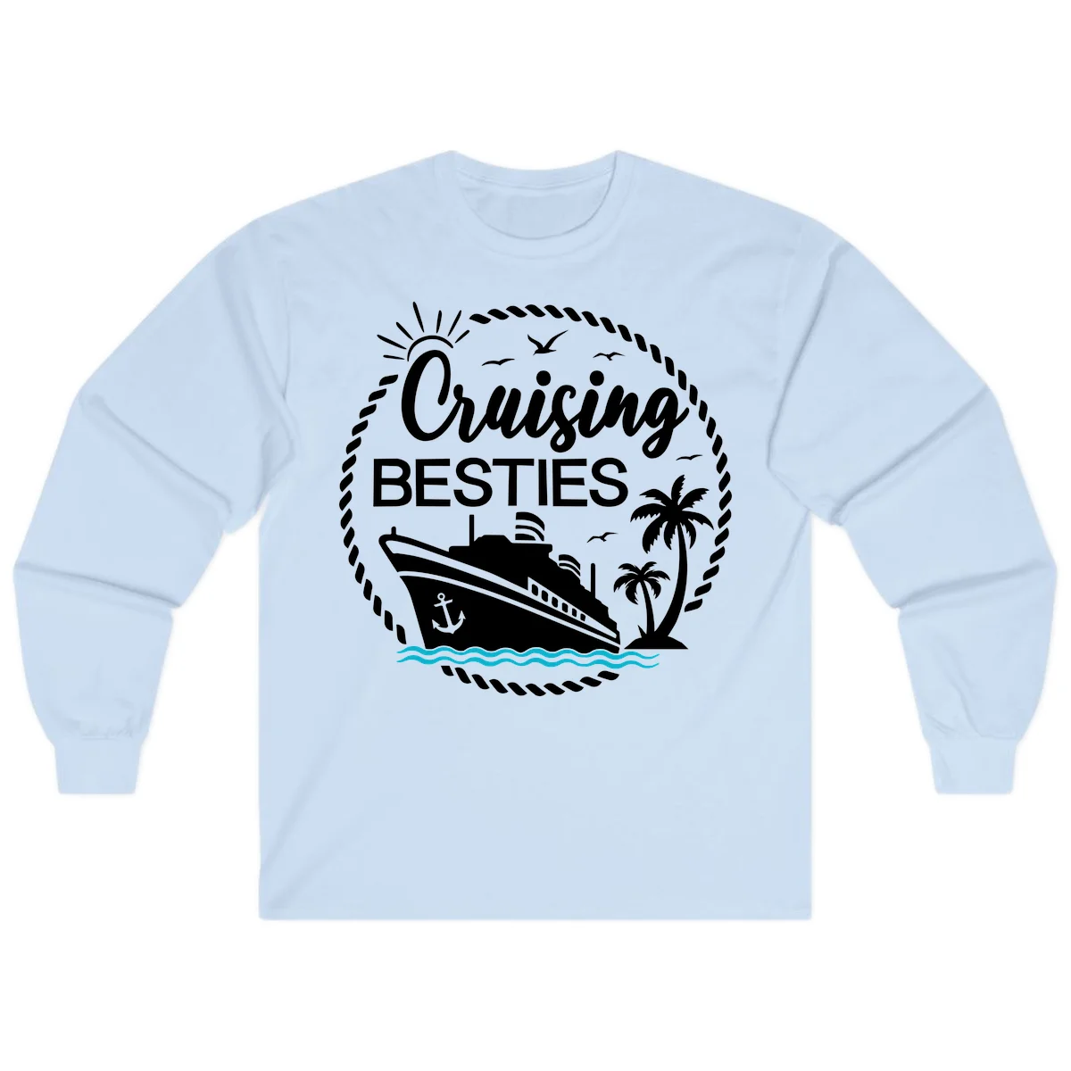 Cruising Besties Long Sleeve in Light Blue