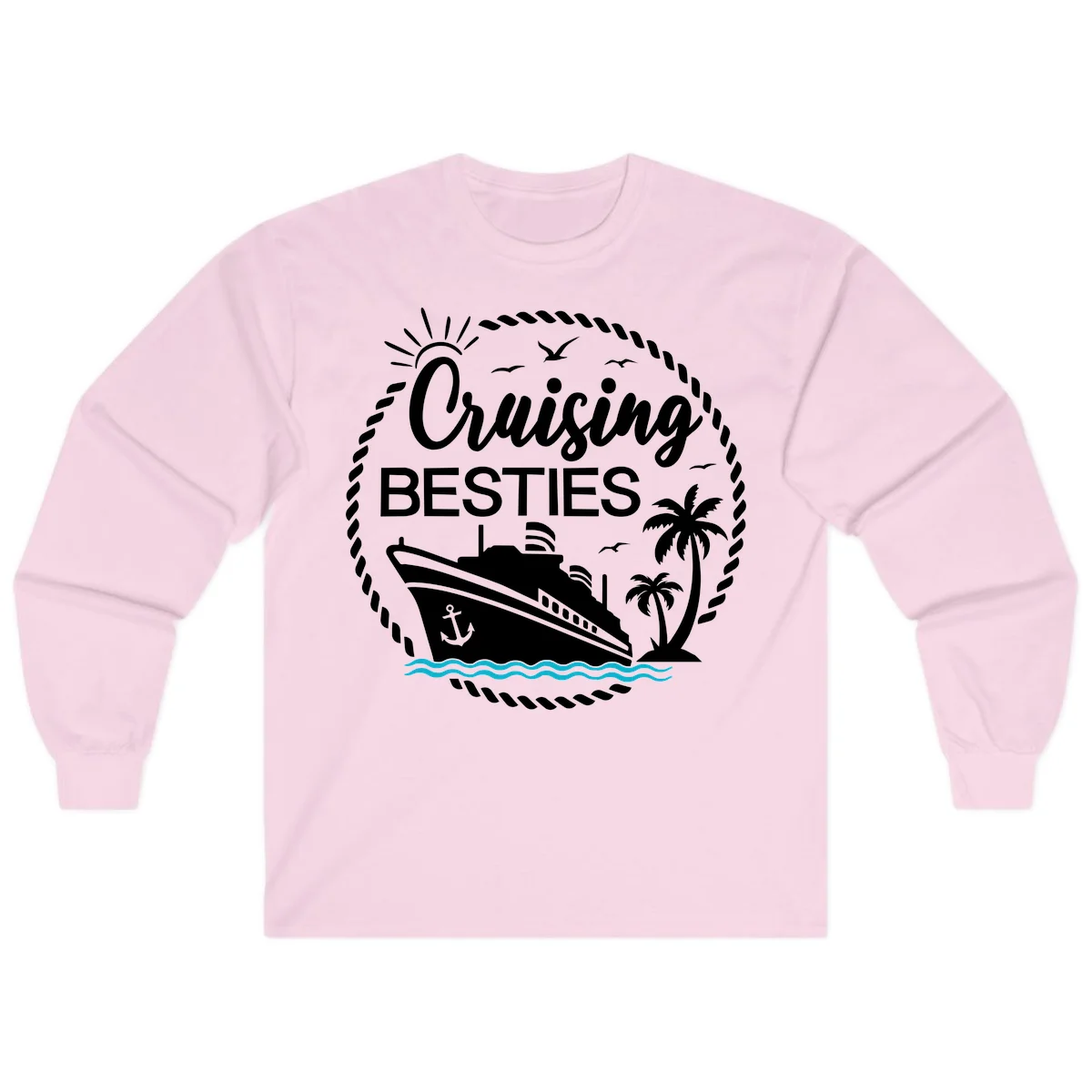 Cruising Besties Long Sleeve in Light Pink