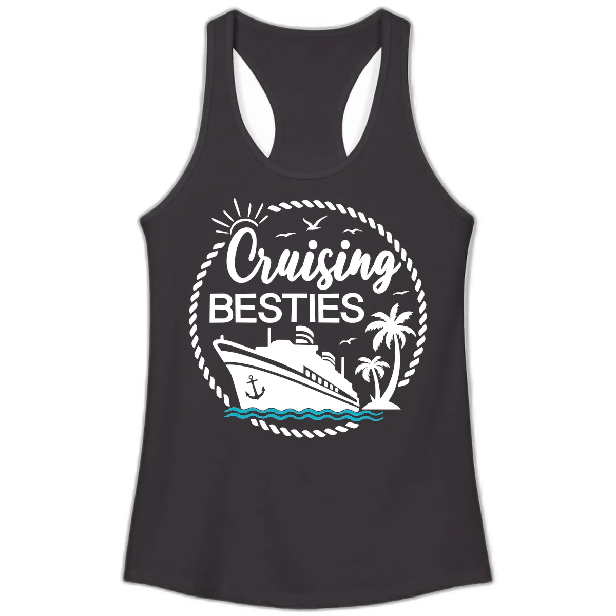 Cruising Besties Ladies Tank in Black