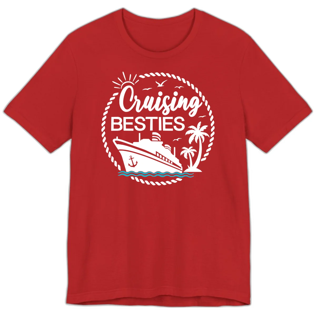 Cruising Besties Premium T-Shirt in Red