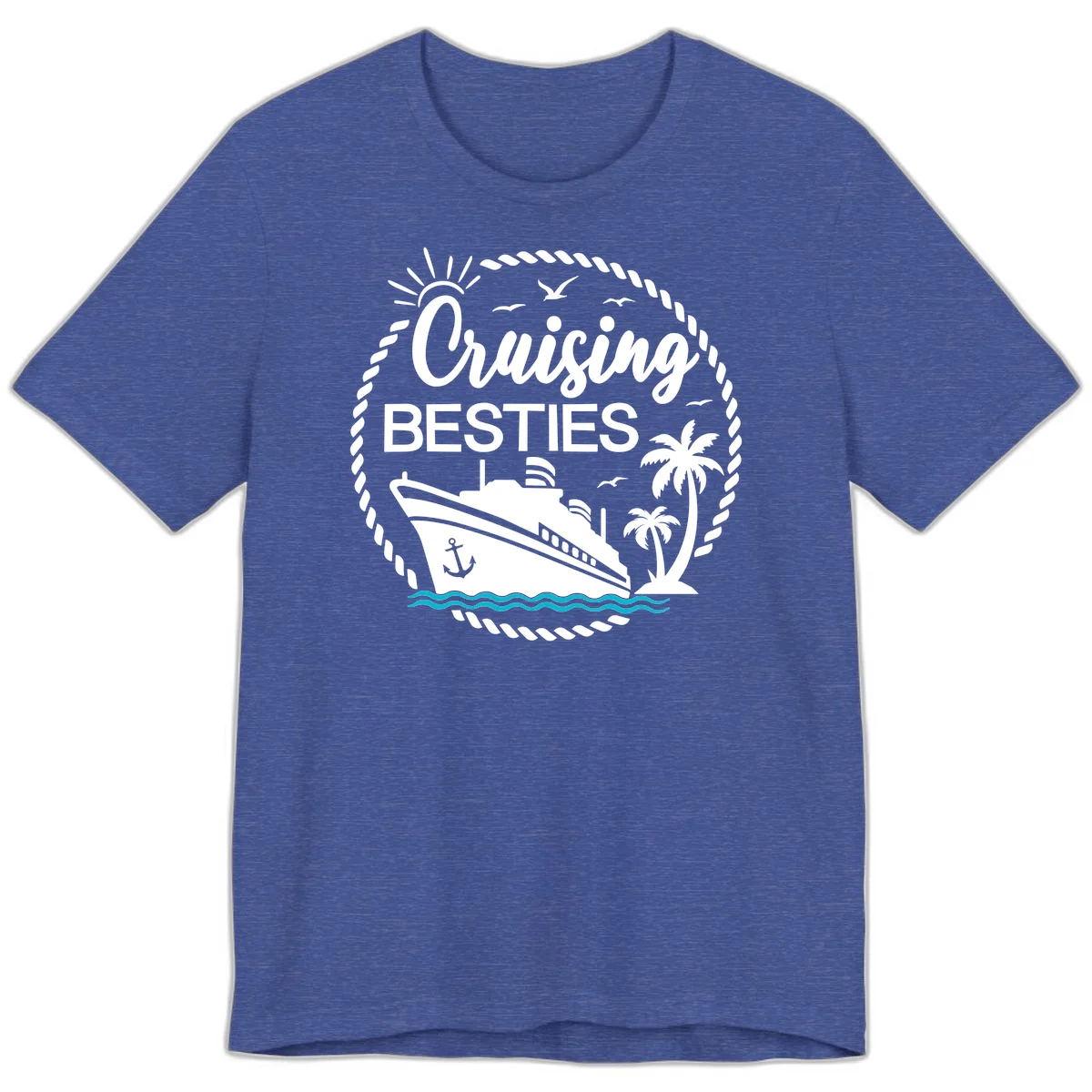 Cruising Besties Premium T-Shirt in Heather True Royal