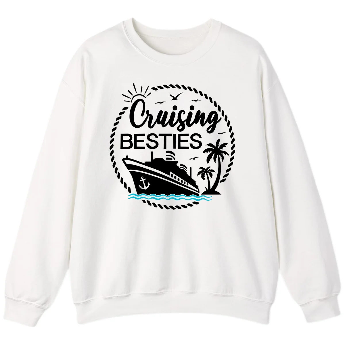 Cruising Besties Sweatshirt in White