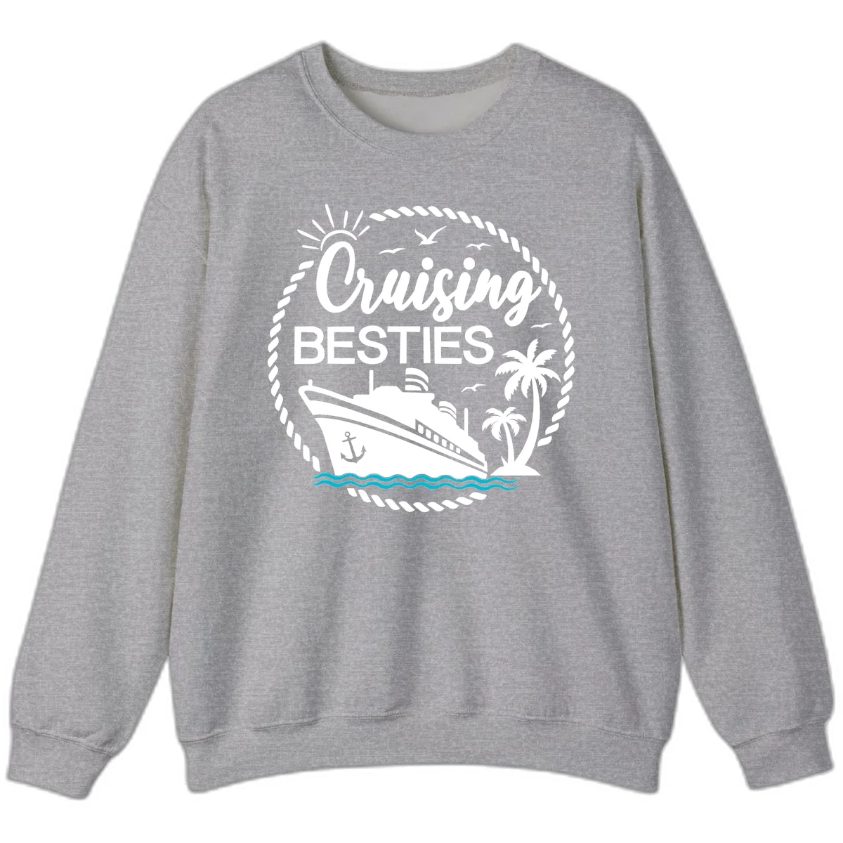 Cruising Besties Sweatshirt in Sport Grey