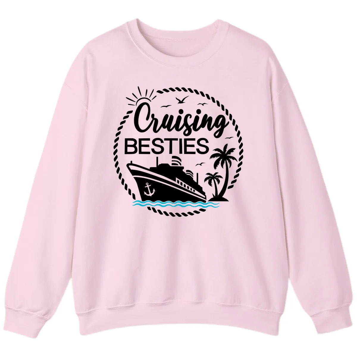 Cruising Besties Sweatshirt in Light Pink
