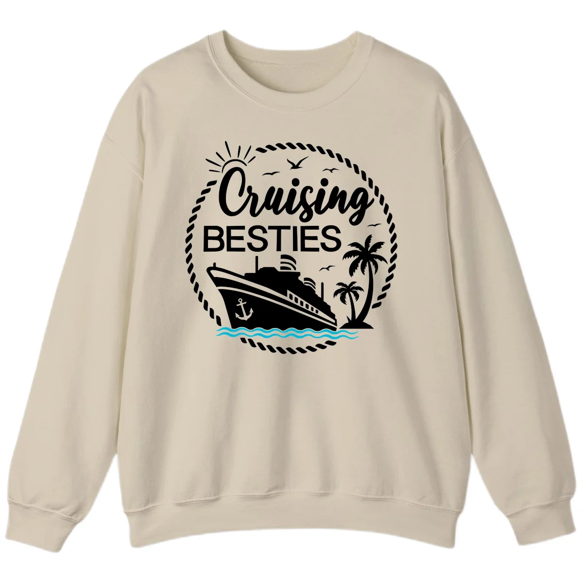 Cruising Besties Sweatshirt in Sand