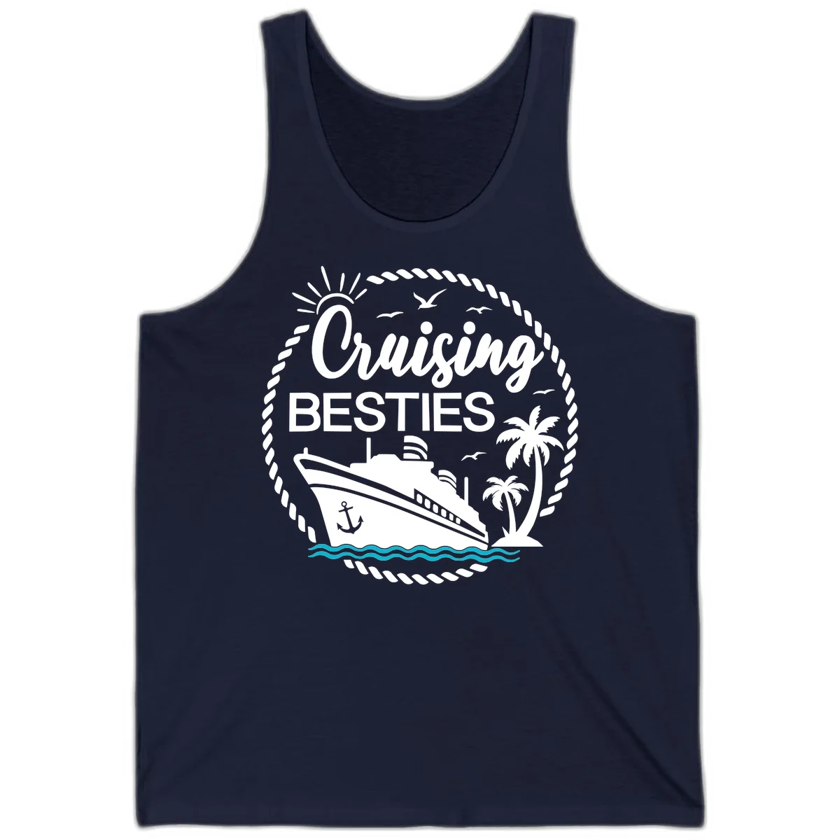 Cruising Besties Tank in Navy
