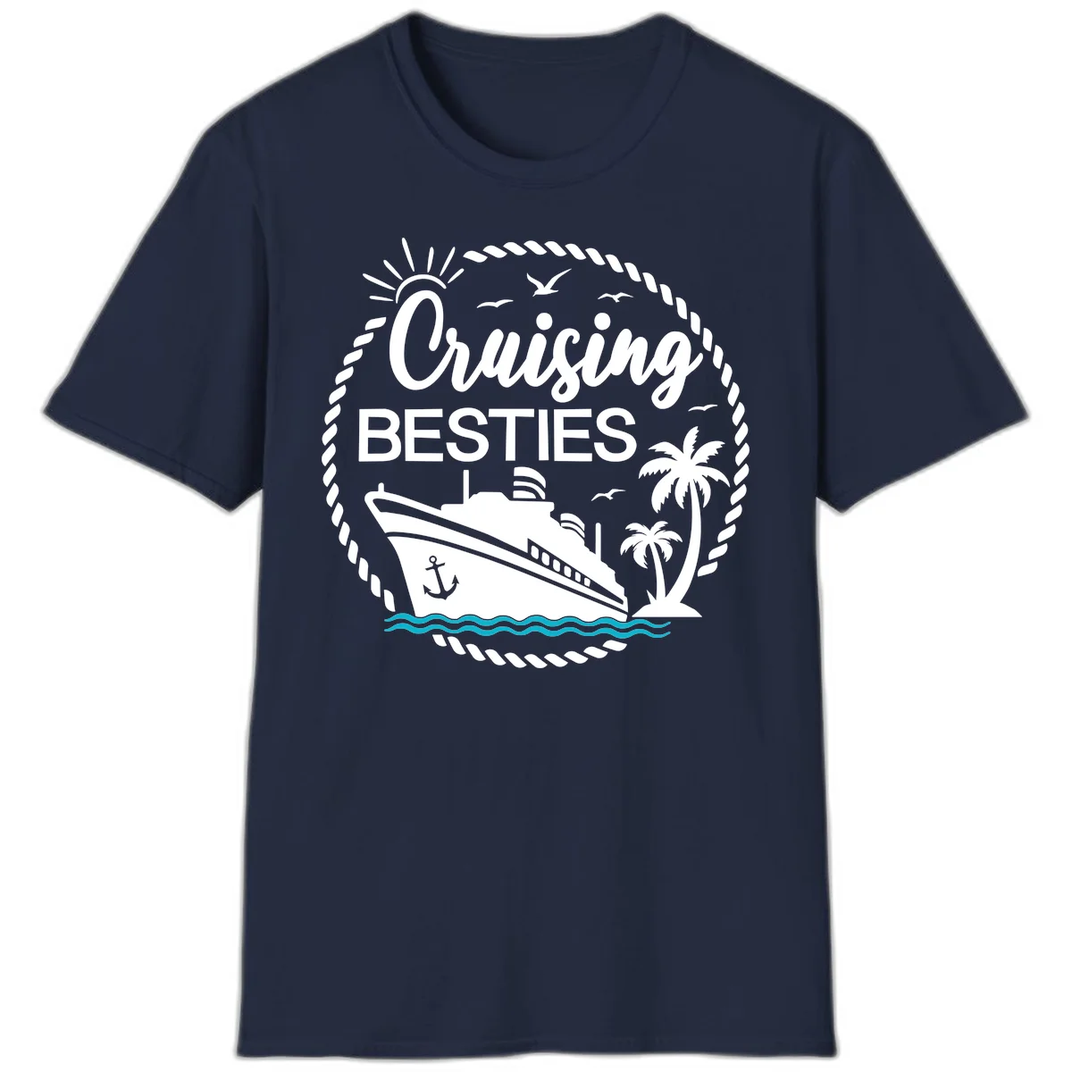 Cruising Besties T-Shirt in Navy