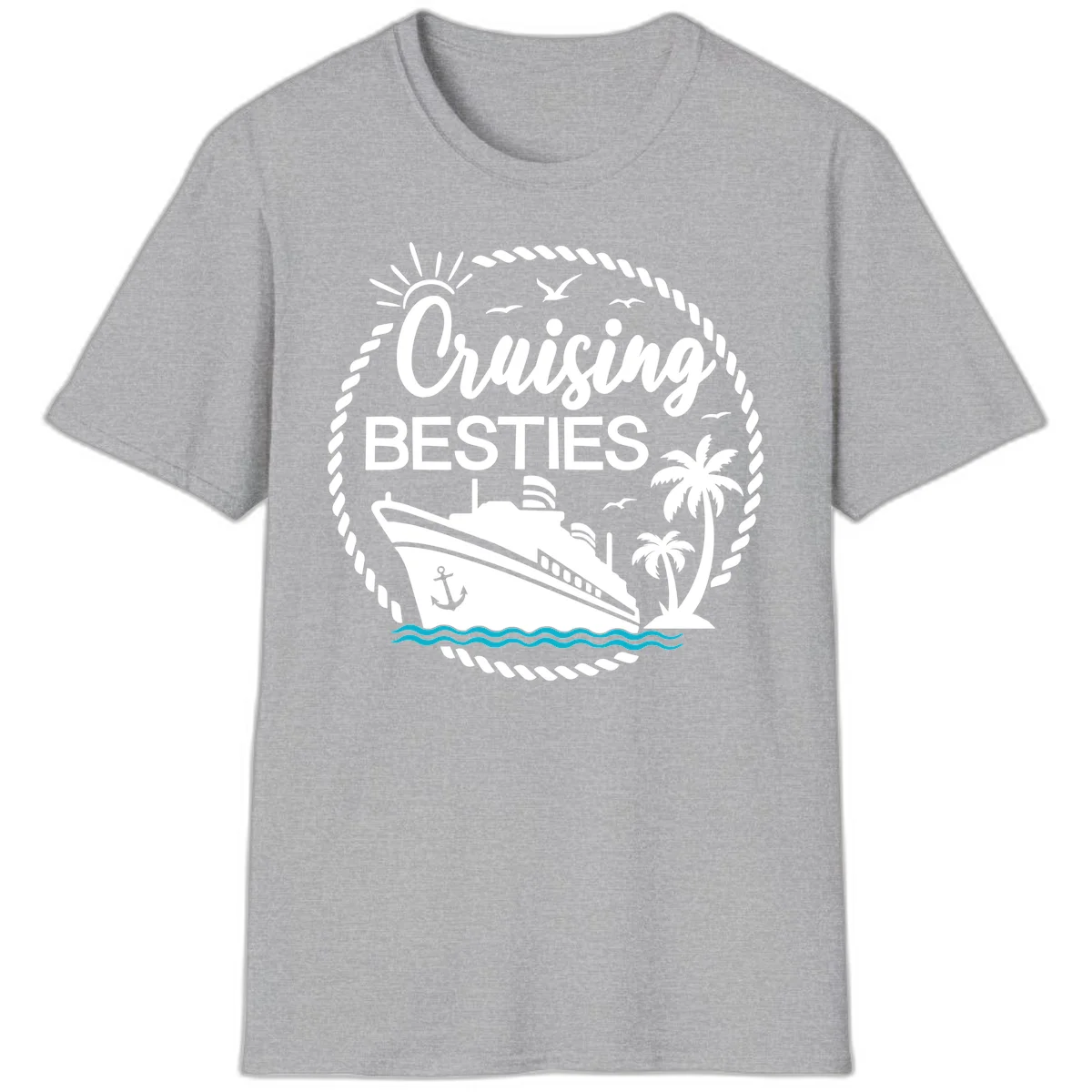 Cruising Besties T-Shirt in Sport Grey