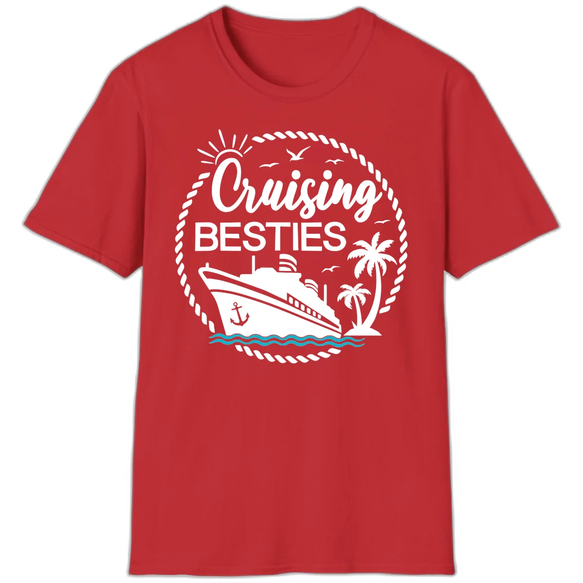 Cruising Besties T-Shirt in Red