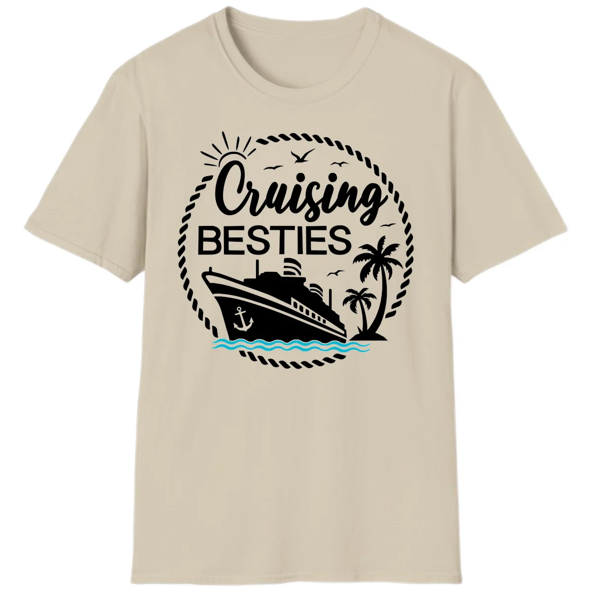 Cruising Besties T-Shirt in Sand