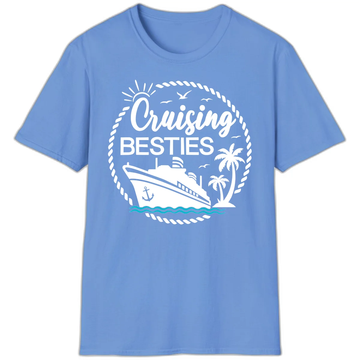Cruising Besties T-Shirt in Carolina Blue