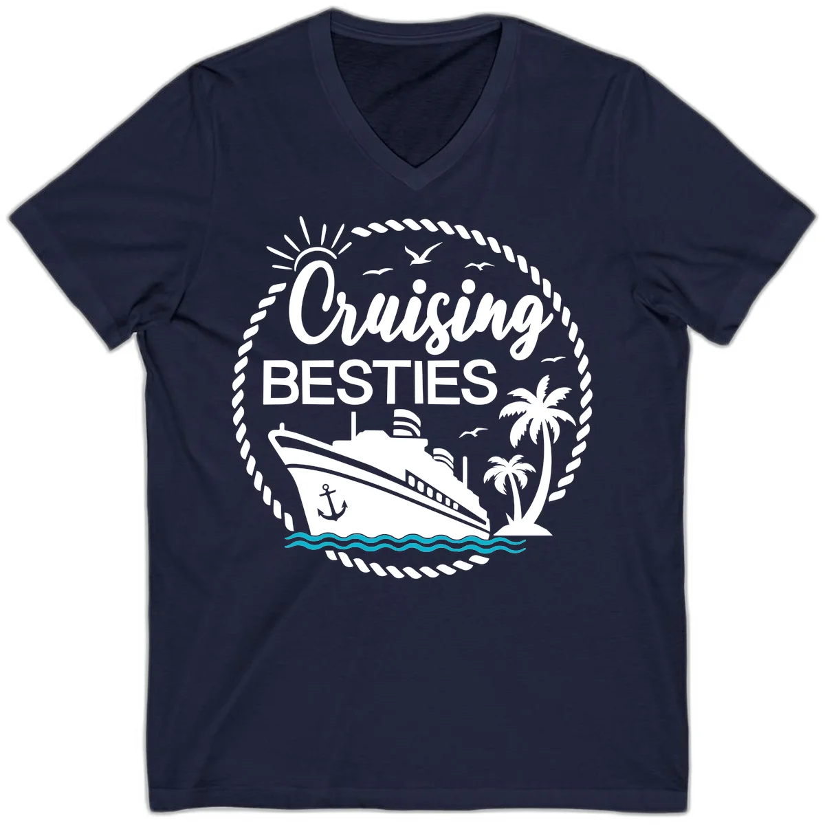 Cruising Besties V-Neck in Navy